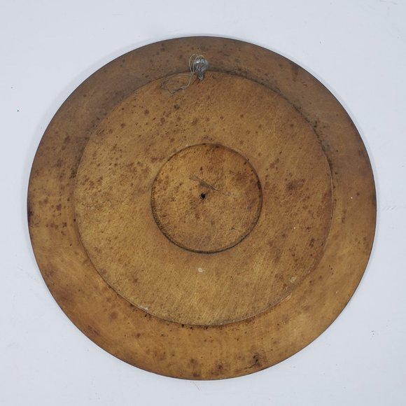 Wooden Dutch German Handmade Plate 9 3/4 in across - Picture 2 of 7